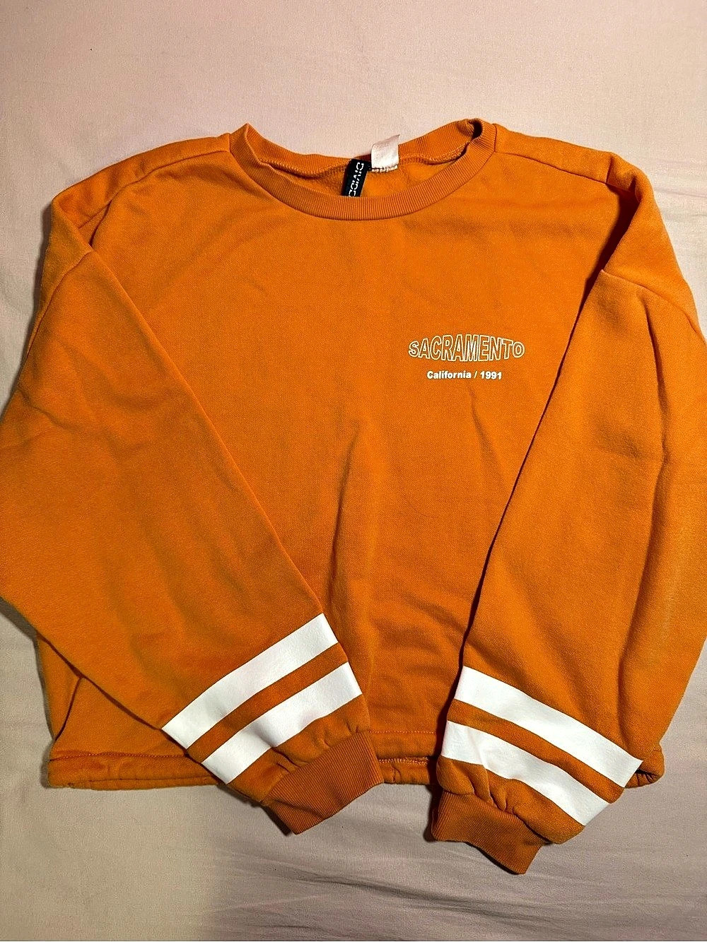H&M Orange Crewneck Sweatshirt Size Small